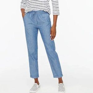 J. Crew Drawstring Linen Chambray Pants